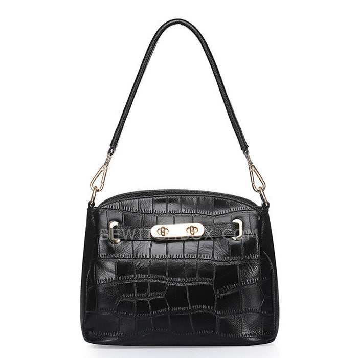 Crocodile Embossed Shoulder Bag