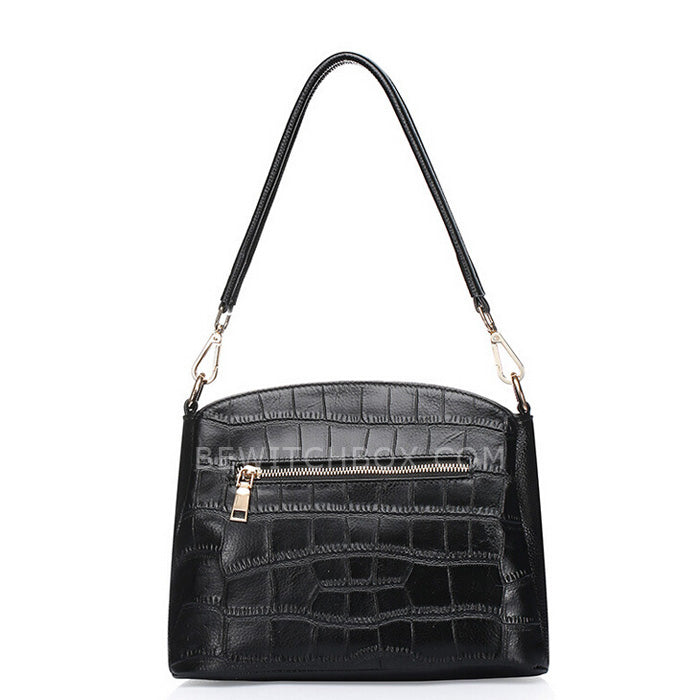 Crocodile Embossed Shoulder Bag