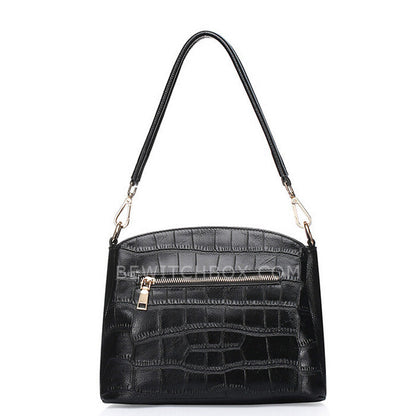 Crocodile Embossed Shoulder Bag