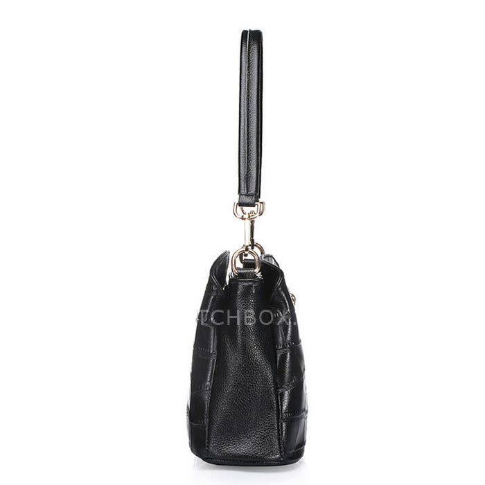 Crocodile Embossed Shoulder Bag