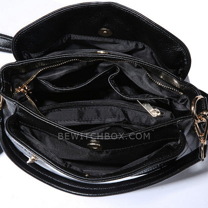 Crocodile Embossed Shoulder Bag